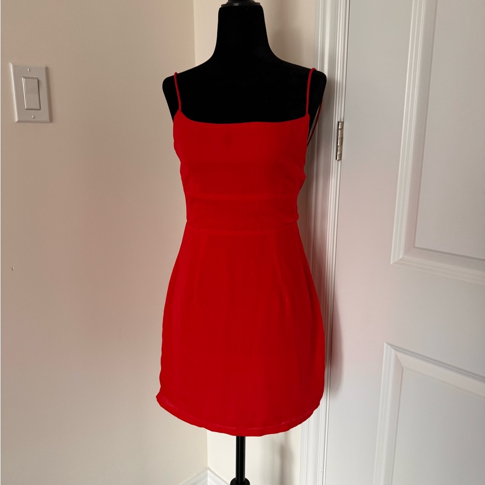 Backless Mini Red Dress - Picture 2 of 6